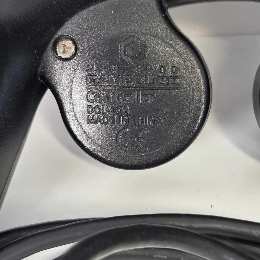 Nintendo GameCube Controller Black Wired DOL-003 OEM Ergonomic 8ft Cable